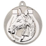 New 50mm Two Toned Horse Medal Silver