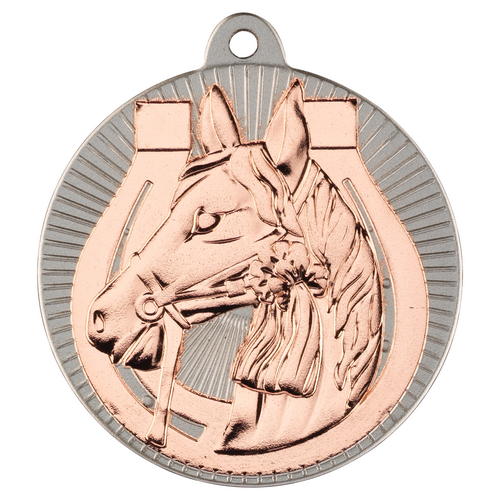 New 50mm Two Toned Horse Medal Bronze