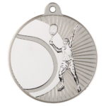 New 50mm Two Toned Tennis Medal Silver