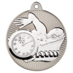 New 50mm Two Toned Swimming Medal Silver