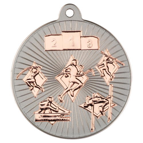 New 50mm Two Toned Multi Athletics Medal Bronze