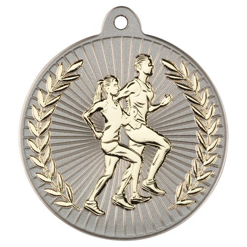 New 50mm Two Toned Running Medal Gold