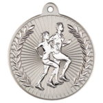 New 50mm Two Toned Running Medal Silver