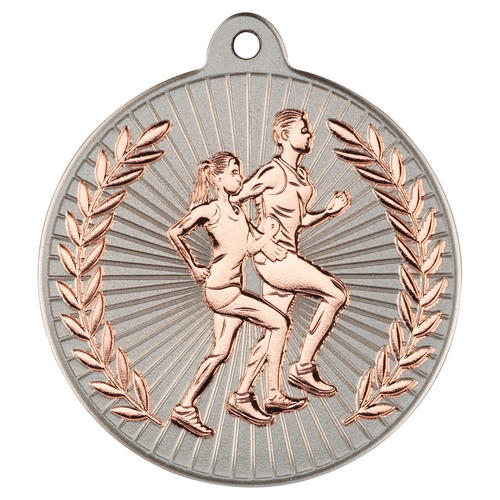 New 50mm Two Toned Running Medal Bronze