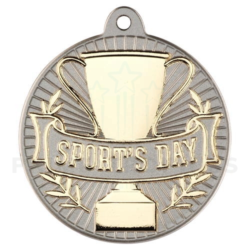 New 50mm Two Toned Sports Day Medal Gold