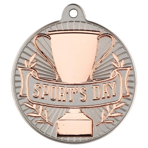 New 50mm Two Toned Sports Day Medal Bronze