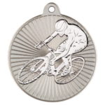 New 50mm Two Toned Cycling Medal Silver