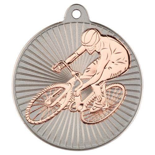 New 50mm Two Toned Cycling Medal Bronze