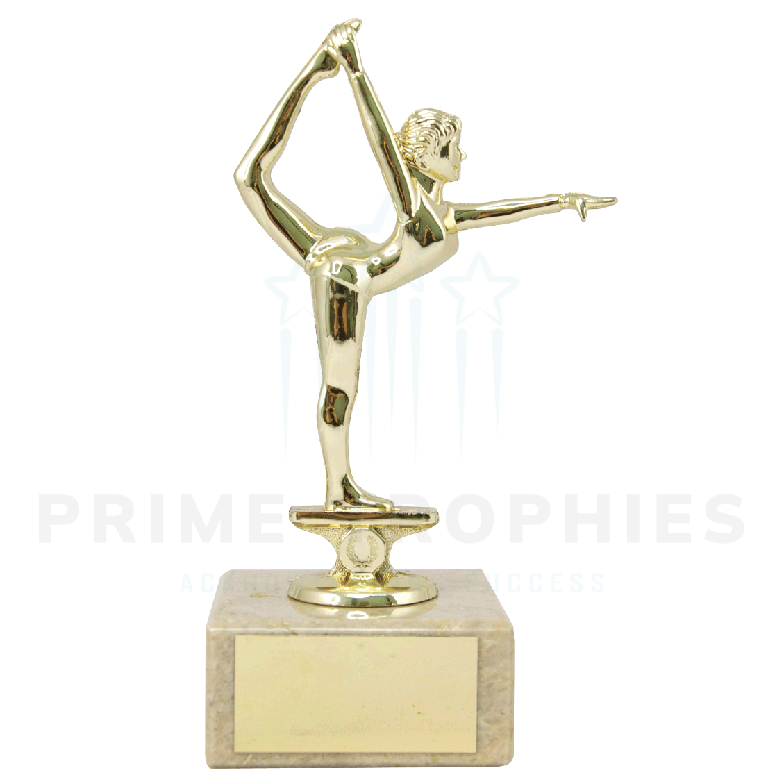 Gold Gymnastics Trophy with a Marble Base