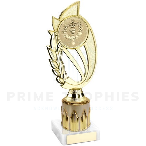 Matt Gold & Silver Tubing Trophy with Marble Base