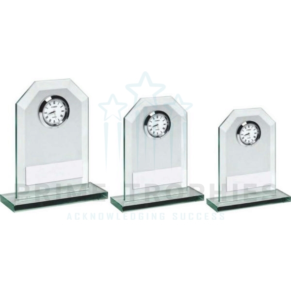 Jade Glass Clock Trophy
