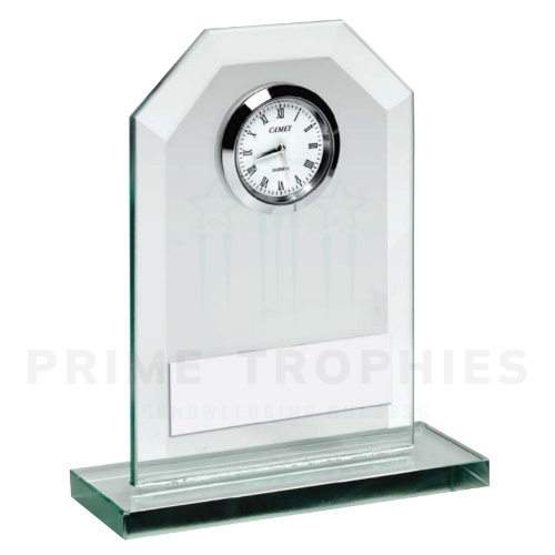 Jade Glass Clock Trophy