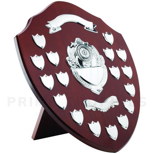 Mahogany Annual Shield with Chrome Fittings