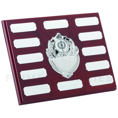 Rosewood Plaque Annual Award with Chrome Centre