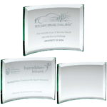 Jade Glass Curved Rectangle Award