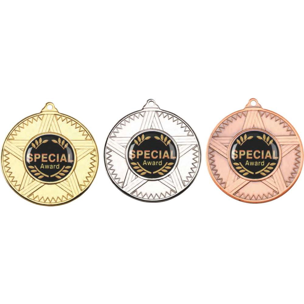 50mm Stiped Star Medal with a Changeable Centre