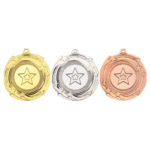 Shiney Star Cyclone Medal with a Changeable Centre