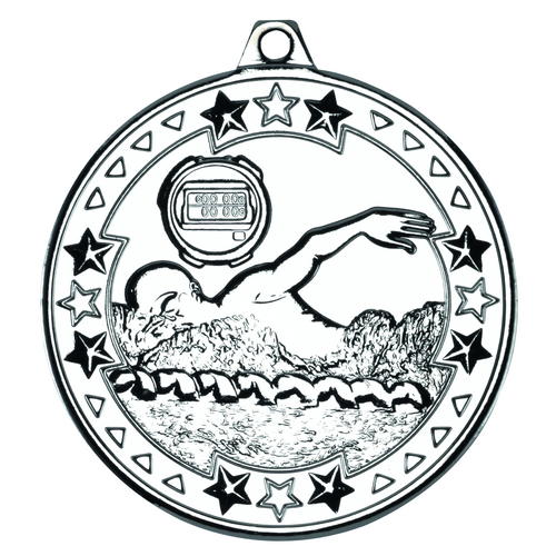 50mm Tri-Star Swimming Medal