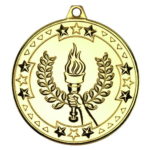 50mm Tri-Star Victory Torch Medal