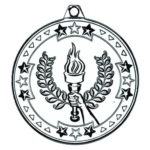 50mm Tri-Star Victory Torch Medal