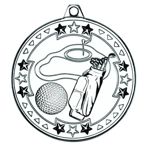 50mm Tri-Star Golf Medal