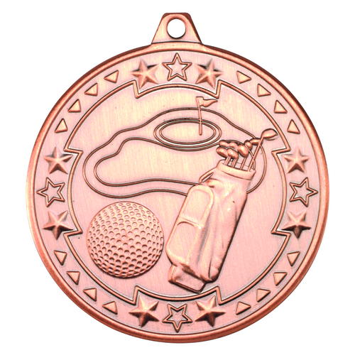 50mm Tri-Star Golf Medal