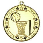 50mm Tri-Star Netball Medal