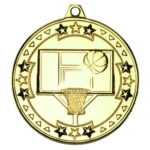 50mm Tri-Star Basketball Medal