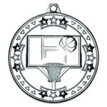 50mm Tri-Star Basketball Medal