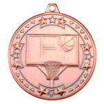 50mm Tri-Star Basketball Medal