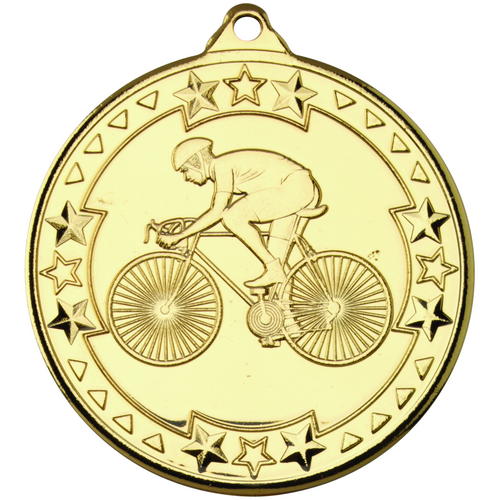 50mm Tri-Star Cycling Medal