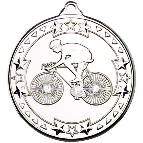 50mm Tri-Star Cycling Medal