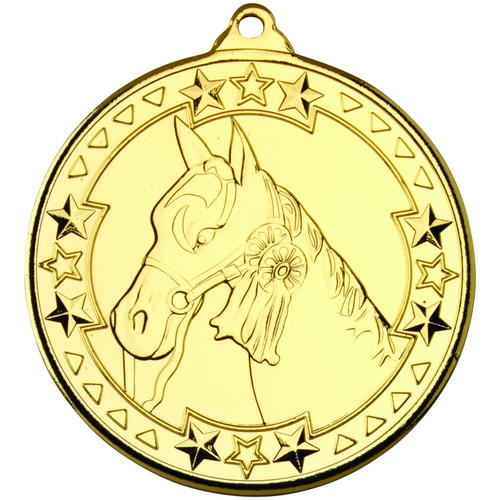 50mm Tri-Star Horse Medal