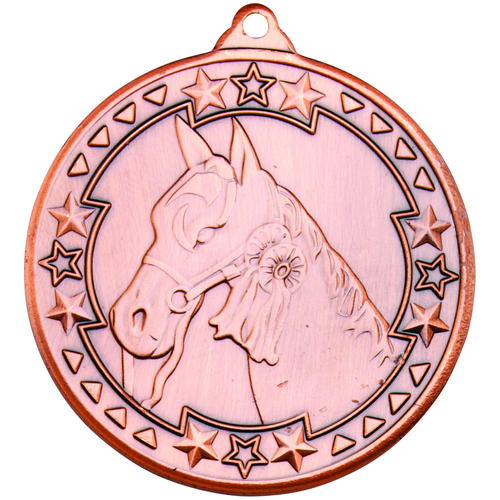 50mm Tri-Star Horse Medal