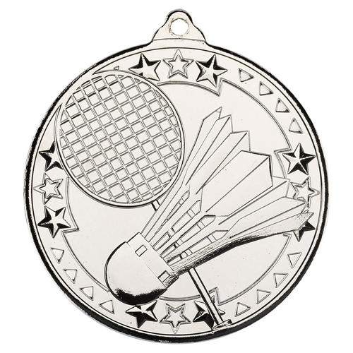 50mm Tri-Star Badminton Medal