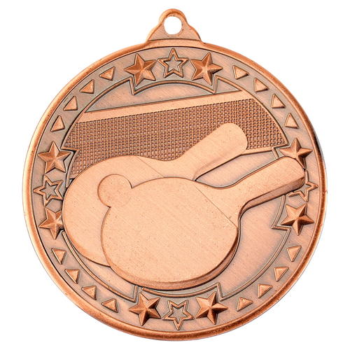 50mm Tri-Star Table Tennis Medal