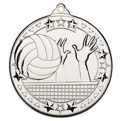 50mm Tri-Star Volleyball Medal