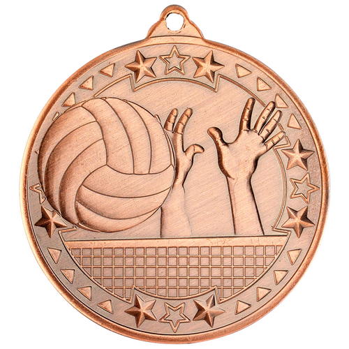 50mm Tri-Star Volleyball Medal