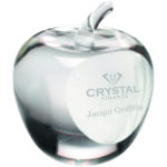 Clear Glass Apple Paperweight in a Presentation Box