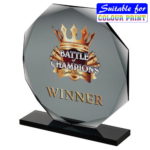 Smoked Black Glass Octagon Award