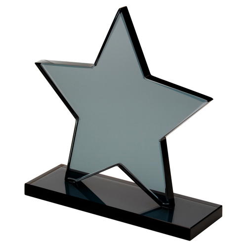 Smoked Black Glass Star Award