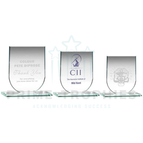 Great Value Shield Jade Glass Award