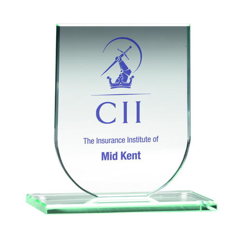 Great Value Shield Jade Glass Award