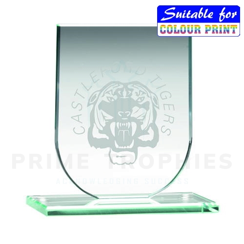 Great Value Shield Jade Glass Award