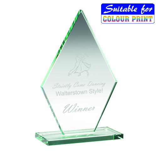 Value Tall Diamond Jade Glass Award