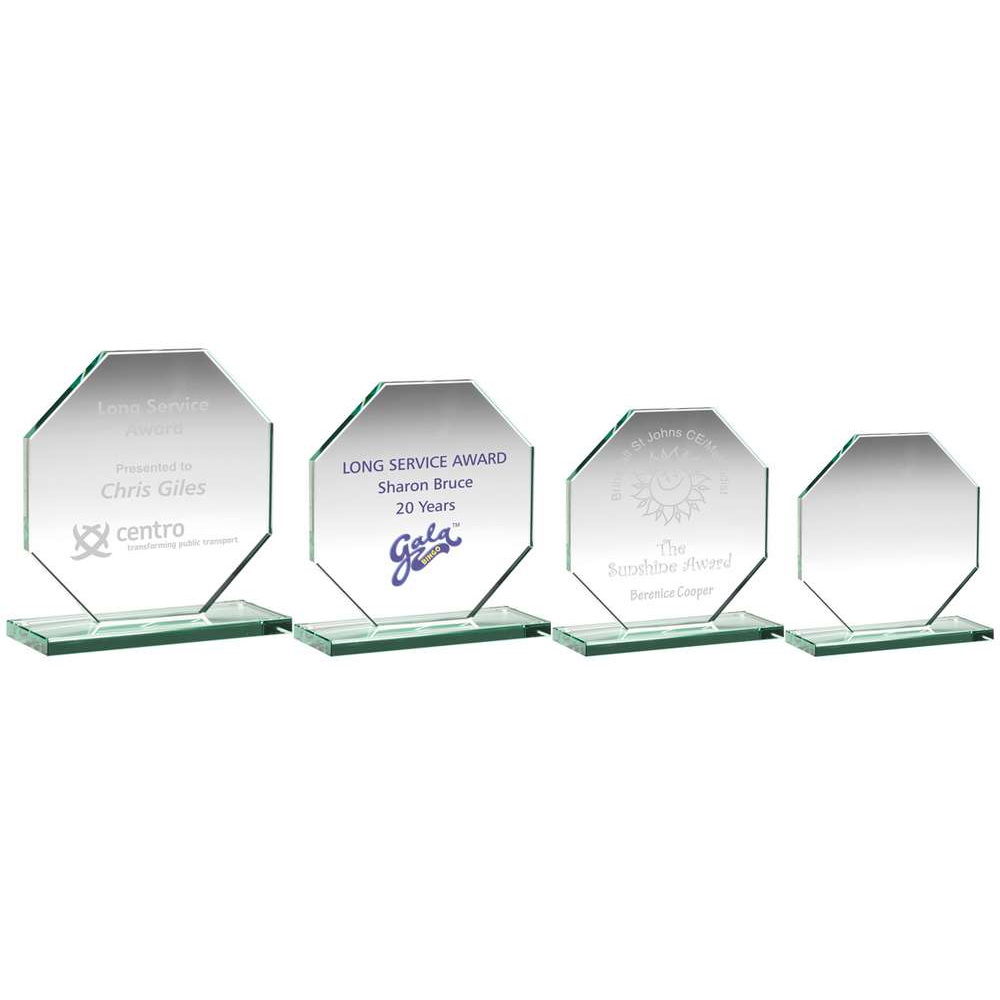 Great Value Quality Octagon Jade Glass Award