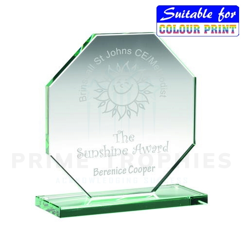 Great Value Quality Octagon Jade Glass Award