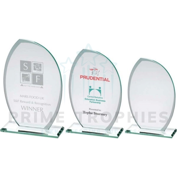 Jade Glass Award with Frosted Sides