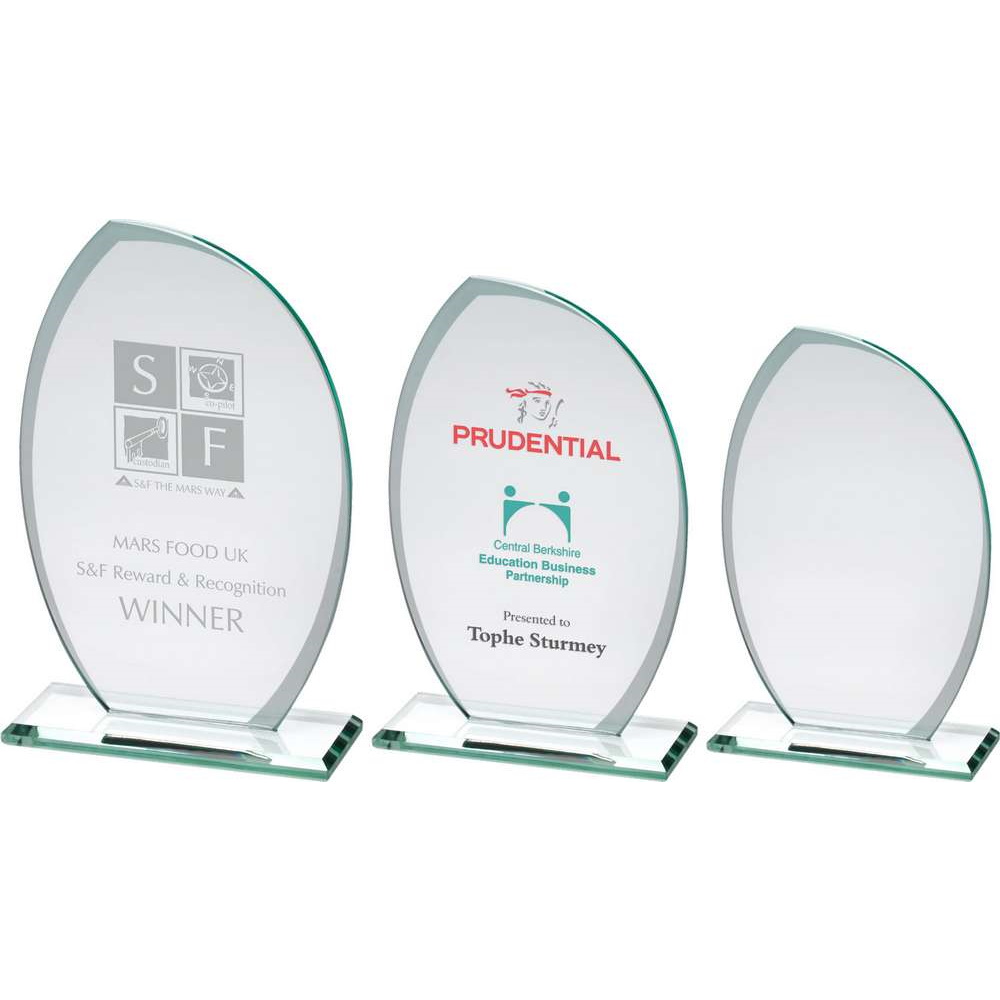 Jade Glass Award with Frosted Sides