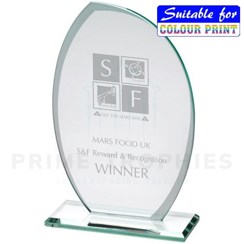 Jade Glass Award with Frosted Sides